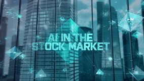 AI in The Stock Market. Businessman Working in Office among Skyscrapers. Hologram Concept - Powered by Shutterstock - Get 15% off with code: PIKWIZARD15