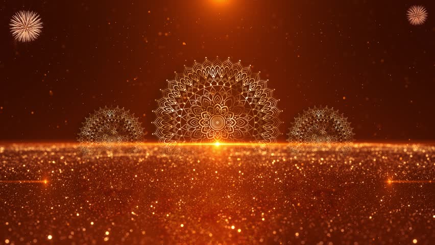 Happy Diwali greeting motion diya lamp. Happy Deepavali animation 4K 3D Background, light burning. celebration, Deepavali traditional. Indian festival of lights holiday celebration greeting card