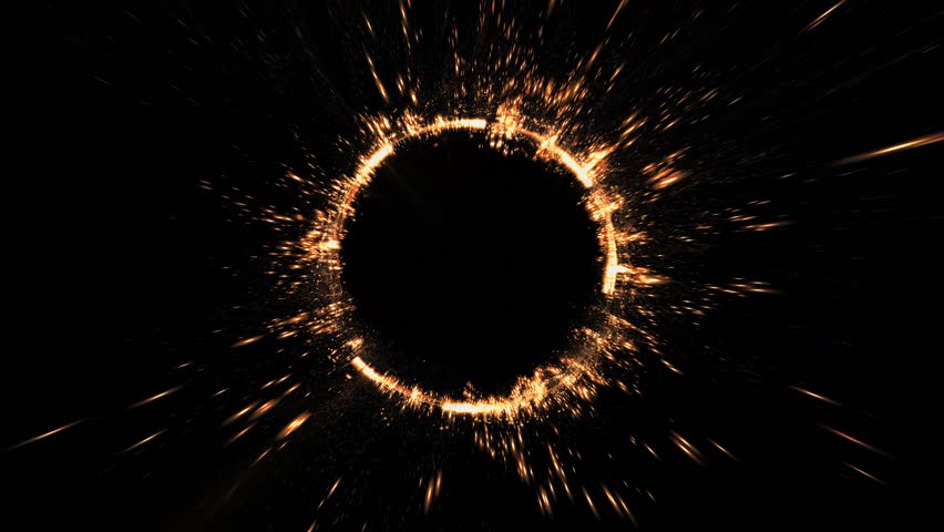 Abstract Golden Ring Of Fire Background Seamless Looping