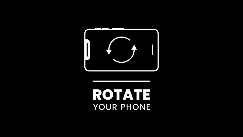 Rotate Your Phone to Landscape orientation animation on Alpha channel. 4K Video
