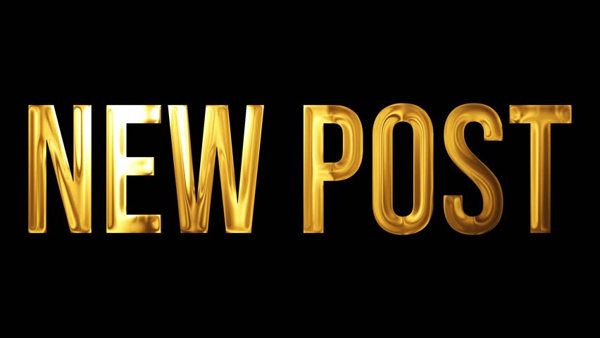 New Post Golden Text Animation for Social Media, Luxury Notification Sticker for Influencer and Content Creator