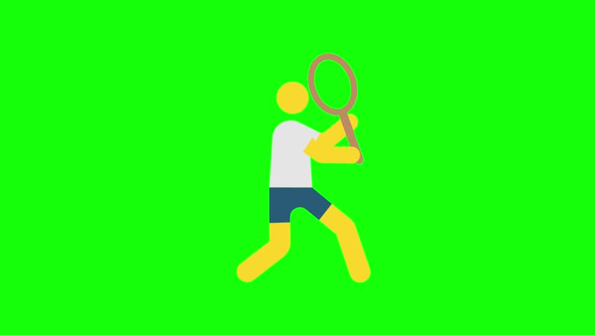 Pictogram sport icon 4K animation with green screen background