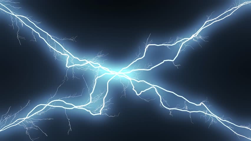 Neon lightning web. Futuristic electrical animation.