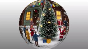A christmas scene with Santa and a tree in a glass globe - Powered by Shutterstock - Get 15% off with code: PIKWIZARD15
