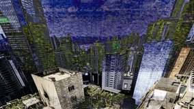 futuristic technology city with overlayed code and computing data on the buildings - Powered by Shutterstock - Get 15% off with code: PIKWIZARD15