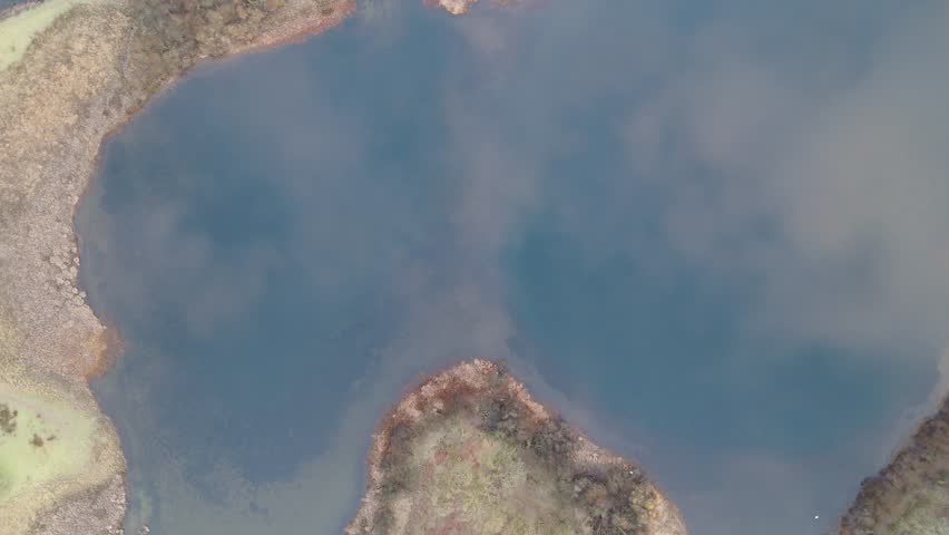 An aerial view showcases a serene landscape featuring a river, trees, and a winding path, offering a peaceful, nature-filled scene. Overhead perspective of a river and pathway in a vibrant landscape,