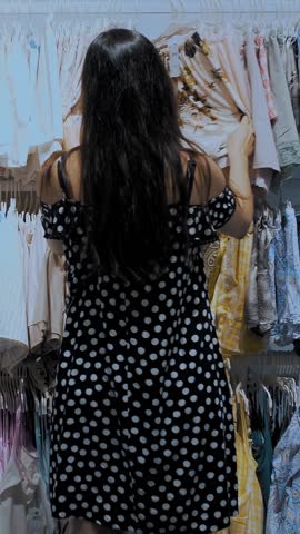 Shopping. buying clothes. pajamas, underwear. Retail shopping mall. clothes on hangers. buyer is shopping in clothing store. process of choosing clothes. Retail. sale. discount season. department stor