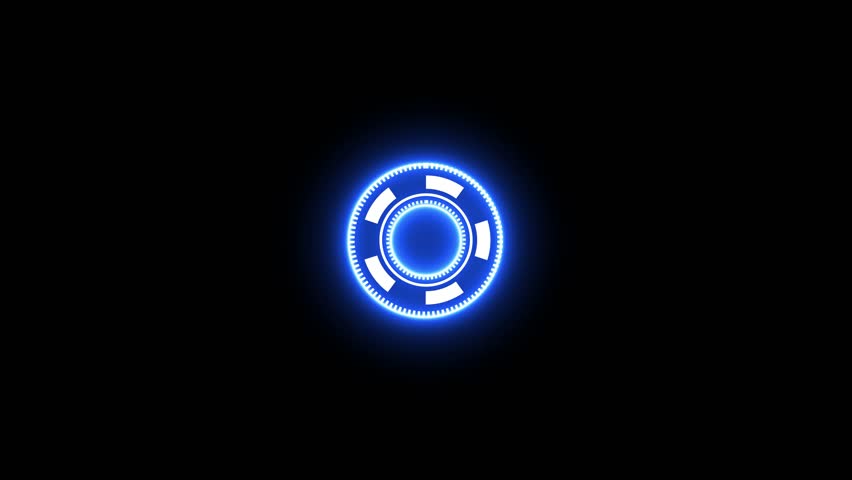 "Futuristic glowing blue arc reactor HUD circle interface – high-tech digital energy core design, perfect for sci-fi themes, Iron Man inspired visuals, and tech UI projects."