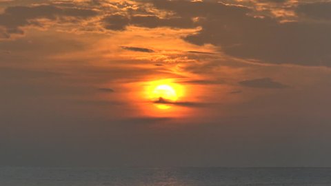 Beautiful sunrise at a beach in Panama in  time lapse