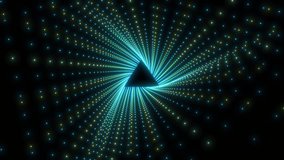 Abstract Luminous Triangle Vortex With Glowing Particles And Dynamic Swirl Effect,symmetrical Light Dots Creating A Tunnel Effect, Neon Glowing Lines, Sci-fi Abstract Design.digital Portal With - Powered by Shutterstock - Get 15% off with code: PIKWIZARD15