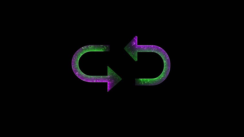 Neon Arrow pointing two color saber animation with black background.