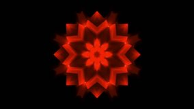 Red glowing kaleidoscope mandala animation with abstract geometric symmetry - Powered by Shutterstock - Get 15% off with code: PIKWIZARD15