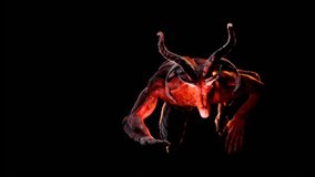 Menacing Demon Creature with Horns in Dark Setting - Powered by Shutterstock - Get 15% off with code: PIKWIZARD15