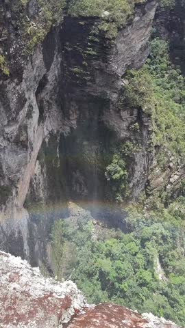 waterfall in andscape of Pati Valley in Chapada Diamantina, Bahia 