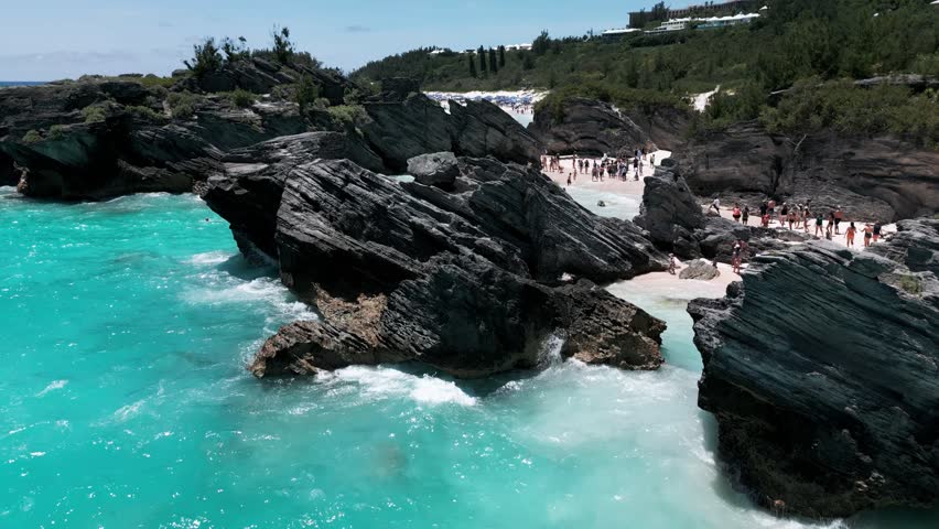 Bermuda Scenic Aerial 4K - Horseshoe Bay Beach 3