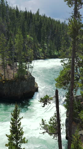 Experience the stunning Lower Falls along with the breathtaking views of the Grand Canyon of the Yellowstone River in the incredible Yellowstone National Park located in beautiful Wyoming, USA