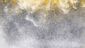 Abstract background with yellow particle flow, falling stars, comet trails, and universe creation. Mesmerizing animation for intros, business presentations, advertising, and science videos - Powered by Shutterstock - Get 15% off with code: PIKWIZARD15