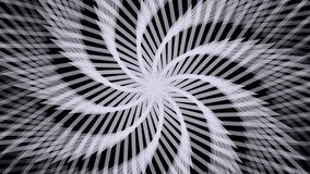 Abstract starburst pattern with rotating white lines on a black background. Dynamic visual effect with radial symmetry and geometric shapes. - Powered by Shutterstock - Get 15% off with code: PIKWIZARD15