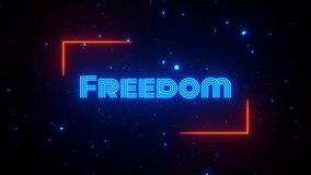 Blue and Orange Neon Sign Freedom in Retro Style in Star Stream Background VJ Loop - Powered by Shutterstock - Get 15% off with code: PIKWIZARD15