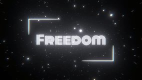 White Neon Sign Freedom in Retro Style in Star Stream Background VJ Loop - Powered by Shutterstock - Get 15% off with code: PIKWIZARD15