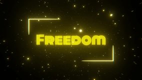 Yellow Neon Sign Freedom in Retro Style in Star Stream Background VJ Loop - Powered by Shutterstock - Get 15% off with code: PIKWIZARD15