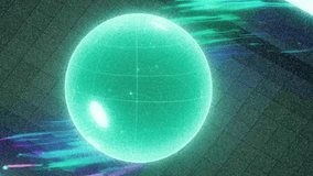 Futuristic glowing turquoise sphere with digital grid and motion light trails, abstract animation design on dark background 
 - Powered by Shutterstock - Get 15% off with code: PIKWIZARD15
