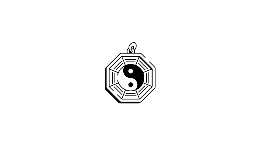 A drawing style animated icon representing a feng shui symbol
