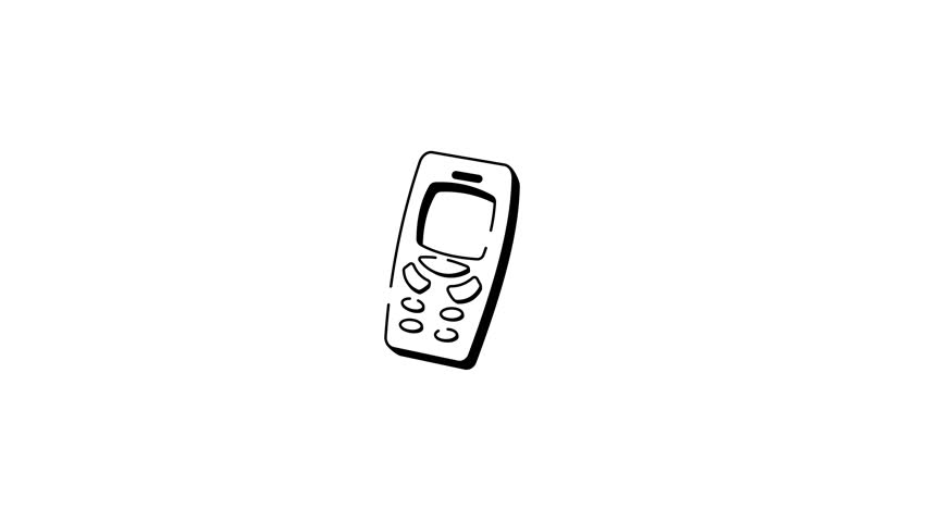 A hand drawn style animated icon showing mobile phone
