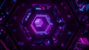 Futuristic Neon Hexagon Tunnel Animation - Powered by Shutterstock - Get 15% off with code: PIKWIZARD15