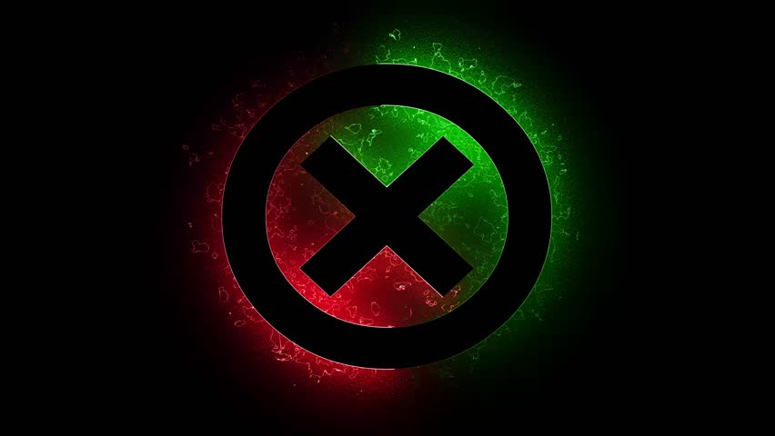 Saber Animation on wrong cross black background. HD Video.