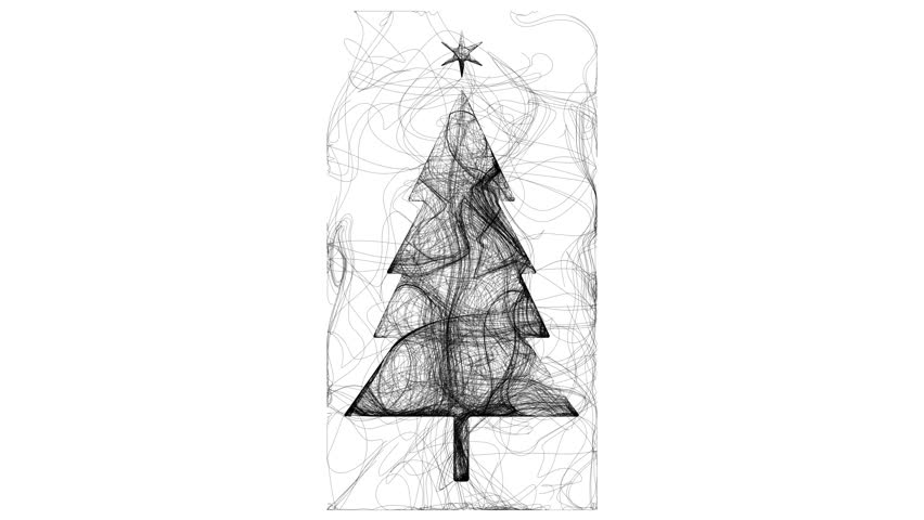 Abstract Christmas Tree Animation with Star.
Festive holiday animation of a Christmas tree made from swirling lines, topped with a star. 