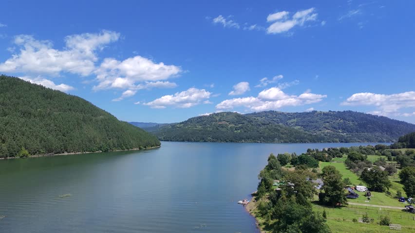 Aerial Drone Footage of Bicaz Lake – Scenic Panorama