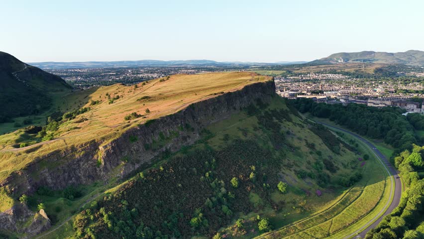 Edinburgh Arthur Seat during a peaceful sunset hike with stunning city views