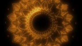 A glowing, golden mandala design against a black background. The intricate patterns create a mesmerizing and spiritual aesthetic, perfect for artistic or decorative use. - Powered by Shutterstock - Get 15% off with code: PIKWIZARD15