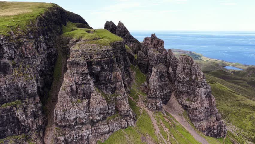 Breathtaking aerial views of the Isle of Skye in Scotland revealing stunning cliffs and coastal landscapes