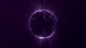 A glowing purple sphere radiates light, its intricate details highlighted against a dark background, creating a mesmerizing visual effect. - Powered by Shutterstock - Get 15% off with code: PIKWIZARD15