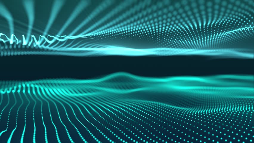 A stunning digital abstract with flowing lines and dot patterns, rendered in shades of blue and teal, creating a sense of depth and motion.