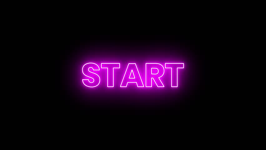 Glowing Pink Start Text Icon Animation on Black Background, Neon Sign Start - Powered by Shutterstock - Get 15% off with code: PIKWIZARD15