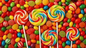 Colorful lollipops with vibrant candy swirls. Symbol of sweetness, childhood, fun, and sugar treats - Powered by Shutterstock - Get 15% off with code: PIKWIZARD15