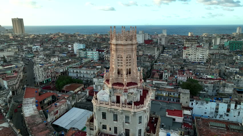 Old beautiful building in the center of Havana, Cuba