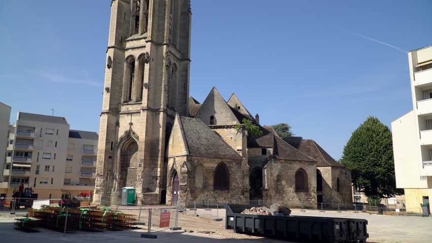 The Church of Saint-Medard located in the city of Creil, Oise department, northern France.