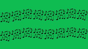 Abstract music notes seamless loop animation with flowing line effect on green screen. 4K animated perfect for music overlays, motion graphics, and video editing. - Powered by Shutterstock - Get 15% off with code: PIKWIZARD15