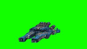 Futuristic flying spaceship. Green screen isolate. 4k video - Powered by Shutterstock - Get 15% off with code: PIKWIZARD15