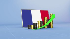 3D Infographic Showing France Oil Revenue Growth Energy and Economy Data Visualization - Powered by Shutterstock - Get 15% off with code: PIKWIZARD15