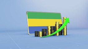 3D Infographic Showing Gabon Oil Revenue Growth Energy and Economy Data Visualization - Powered by Shutterstock - Get 15% off with code: PIKWIZARD15