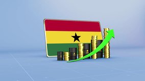 3D Infographic Showing Ghana Oil Revenue Growth Energy and Economy Data Visualization - Powered by Shutterstock - Get 15% off with code: PIKWIZARD15