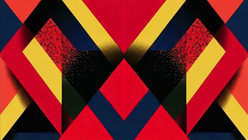 Colorful folk-pop animated loop with vibrant tribal shapes, abstract ornamental textures, and hand-drawn symbolic patterns. 