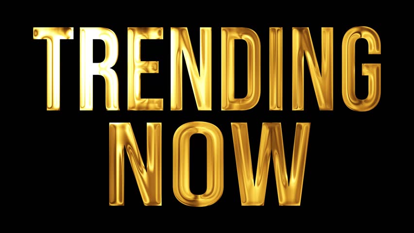 Trending Now Golden Text Animation for News and Media, Luxury Viral Content Title for Social Media