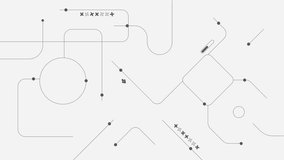 Dynamic abstract geometric network animation with connected shapes and flowing lines in a minimalist style. Perfect for technology, business, or creative projects requiring a modern edge. - Powered by Shutterstock - Get 15% off with code: PIKWIZARD15