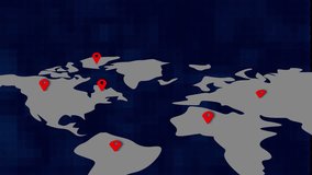 Digital world map with location pin, futuristic navigation marker, advanced mapping visualization, modern global tracking design, 4k animated video - Powered by Shutterstock - Get 15% off with code: PIKWIZARD15